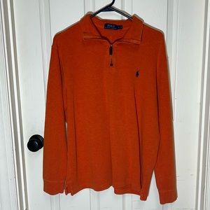 Ralph Lauren POLO men’s large orange quarter zip sweater.